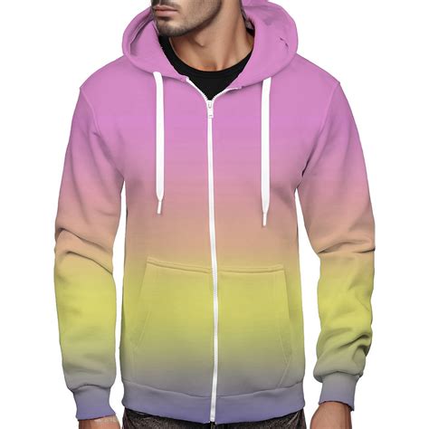 njshnmn Men's Heavyweight Full Zip Hoodie Zip-Front Hooded Sweatshirt ...