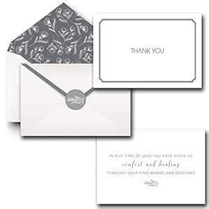 Funeral Thank You Cards With Envelopes, Set of 20 Bulk 4x6 Sympathy ...