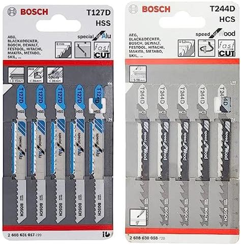 Bosch Professional Jigsaw blades, T 127 D, Special for Aluminium, Pack ...