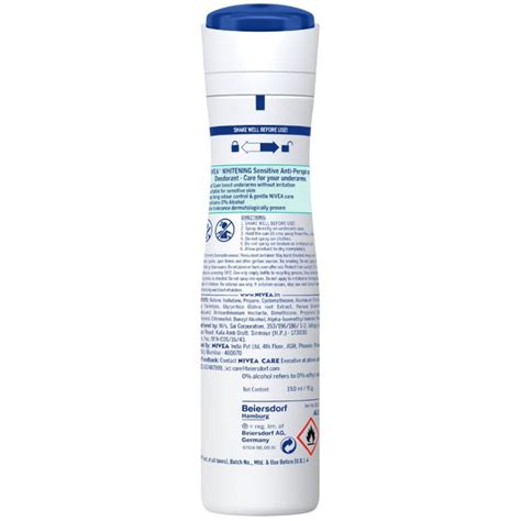 Nivea Whitening Sensitive Deodorant Body Spray, 150 ml Price, Uses ...