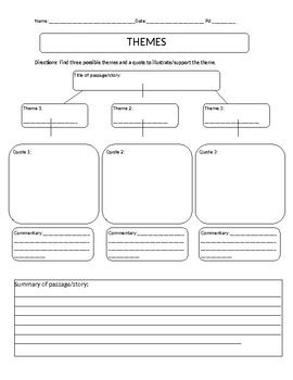 Image result for Identifying Theme Worksheet Answer Key