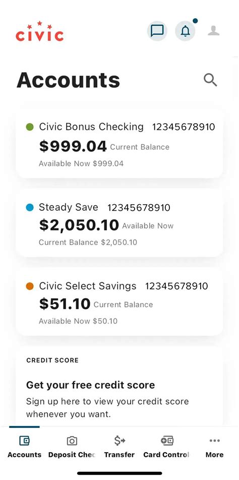 View account numbers | Civic Federal Credit Union
