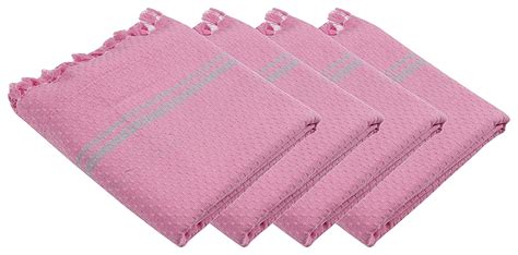 Shiv Dev Cotton 220 GSM 4 Piece Cotton Towel Set - Pink : Amazon.in ...