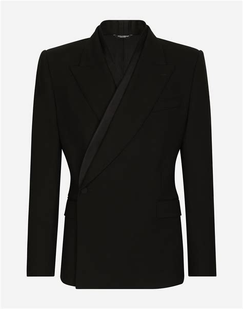 Double-breasted Sicilia-fit jacket in Black for Men | Dolce&Gabbana®