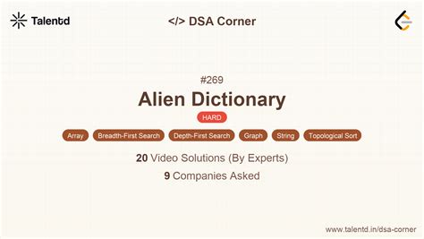 Alien Dictionary - DSA Problem | Talentd