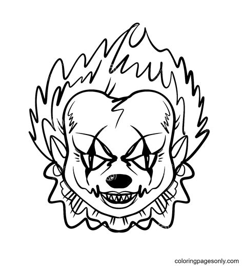 Scary Clown Coloring Pages