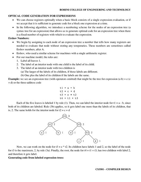 Optical CODE Generation FOR Expressions - ROHINI COLLEGE OF ENGINEERING ...