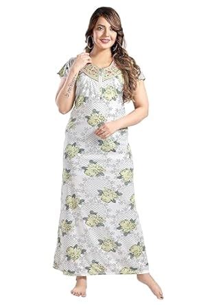 Buy LRT Women's Stretchable Printed Hosiery Nighties/Maxi/Long Wear ...