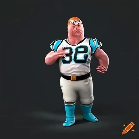 Realistic depiction of peter griffin playing football on Craiyon