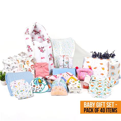New Born Baby Essentials Gift Combo Box -0-6 Months- 40 Items – Moms Home