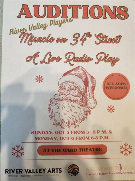 "Miracle on 34th St: A Radio Play" Auditions, Gard Theater, Spring ...