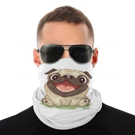 Happy Pug Dog Magic Scarf Half Face Mask Men Women... – Vicedeal
