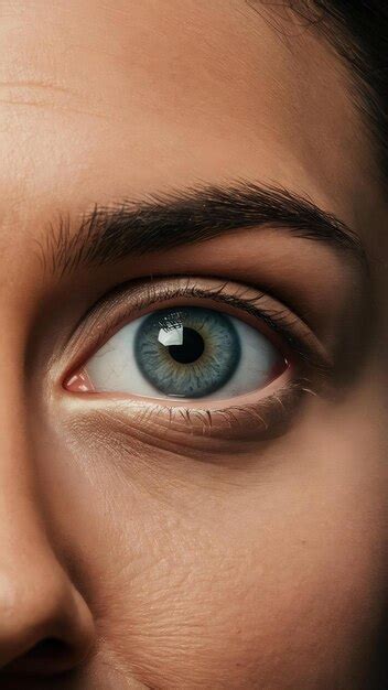 Blue iris staring close up of human eye generated by | Premium AI ...