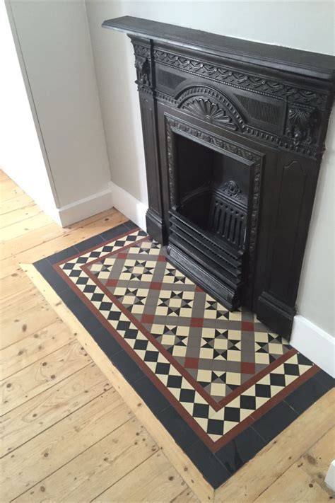 Victorian Style Tiled Hearth | Victorian fireplace tiles, Victorian ...