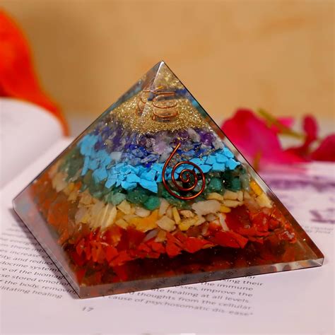 Buy Crystal Divine Seven Chakra Crystal Pyramid Vastu for Home Orgone ...