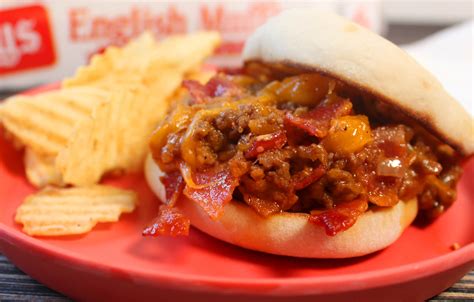 Bacon Cheddar Sloppy Joes | Bays English Muffins