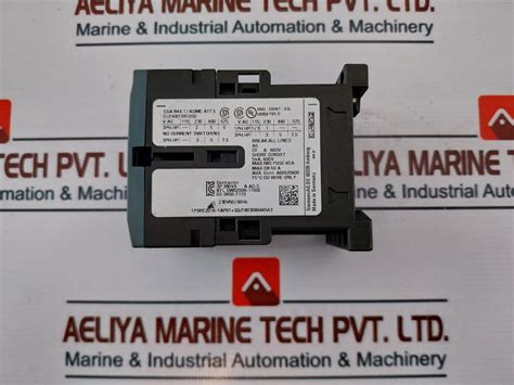 Siemens Sirius 3Rt2016-1Ap01 Power Contactor 3 Pole 9A 230V 50/60Hz ...