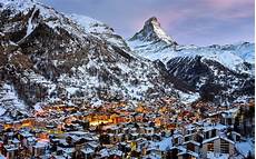 Winter Wallpaper Switzerland by Switzerland Mountains Snow Winter Town Matterhorn Winter Wallpaper Switzerland
