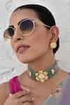 Buy Multi Color Diamonds, Beads Polki Embellished Multistrand Choker ...