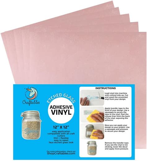 Craftables Pink Etched Glass Adhesive Vinyl for India | Ubuy