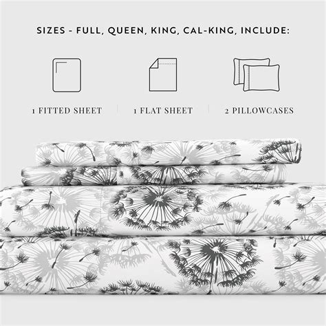 Linen Market 4 Piece Queen Bedding Sheet Set (Gray Floral) - Sleep ...