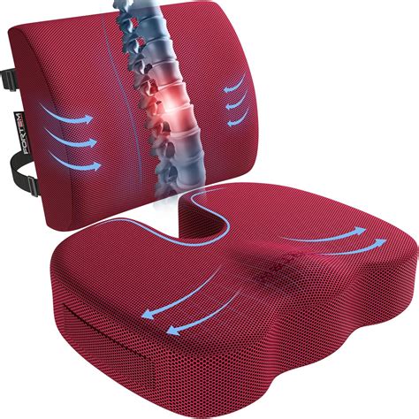 Amazon.com: FORTEM Seat Cushion, Office Chair Cushion, Lumbar Support ...