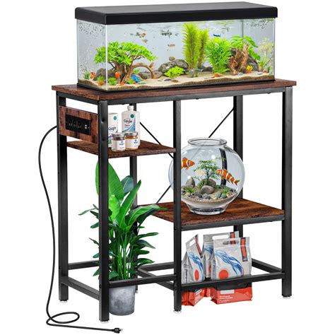 ZENY 20-29-37 Gallon Fish Tank Stand with 3-Tier Adjustable Storage Sh ...