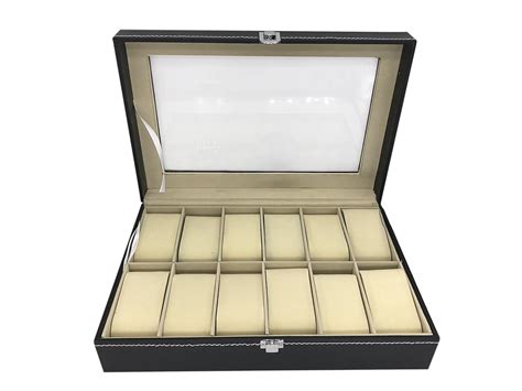 House of Quirk Watch Box 12 Slot For Pu Leather Design Display Case ...