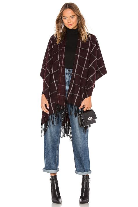 Michael Stars Window Shopping Ruana Scarf in Pinot | REVOLVE