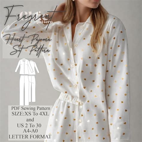 Pajama Set Sewing Pattern,pajama Shirt and Pants Pattern,women Sewing ...