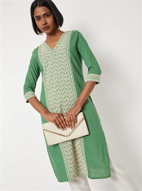 Buy Women Embroidered Panel Straight Kurta Online at just Rs. 599.0 ...