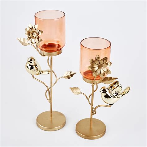 Buy Wables Triumph Set of 2 Metal Pedestal T-Light Holders from Home ...