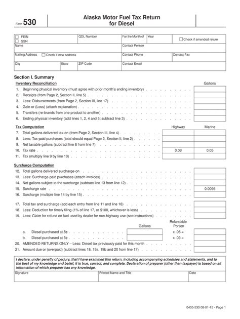 AK DoR 530 Form - Fill Online, Printable, Fillable, Blank - pdfFiller