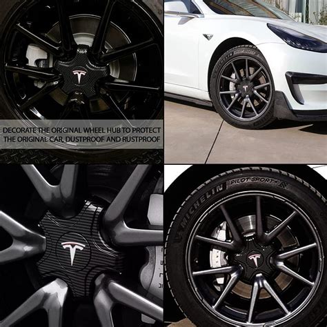 Buy CoolKo Telsa Aero Wheels Cap Kits for Original Standard Rims Center ...