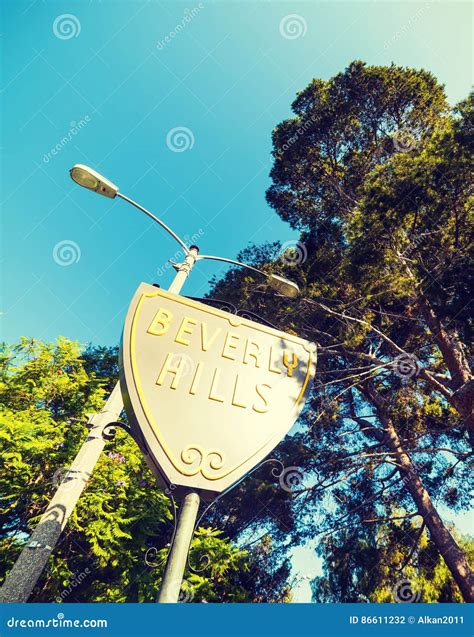 Beverly Hills Sign Under a Blue Sky Editorial Photography - Image of ...