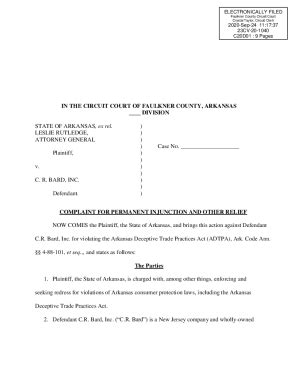 Fillable Online Faulkner County Circuit Court Approved for Electronic ...