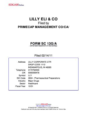 Fillable Online LILLY ELI & CO. FORM SC 13G/A (Amended Statement of ...