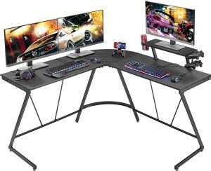 ASTRIX INC L Shaped Gaming Desk, Textured Carbon Fiber Computer Corner ...