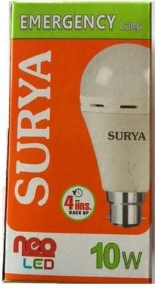 SURYA EMERGENCY LED LAMP 10W B22 COOL WHITE 4 hrs Bulb Emergency Light ...
