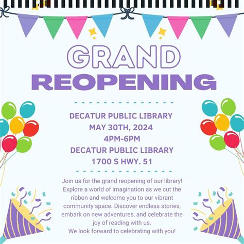 Decatur Public Library Grand Reopening, 1700 S FM-51, Decatur, TX 76234 ...