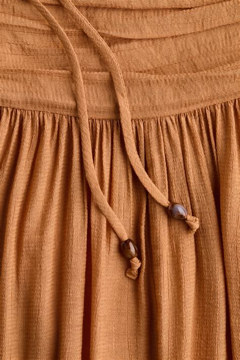 Women's Dark orange Drawstring-detail ruched skirt | H&M IN