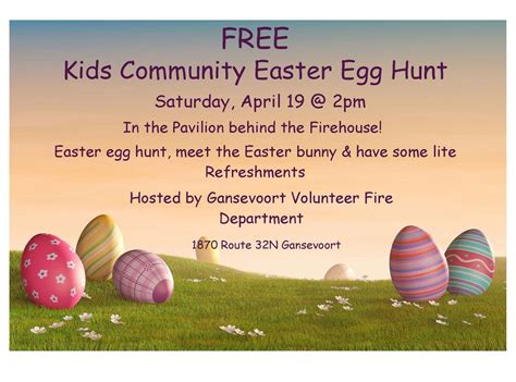 Kids Community Easter Egg Hunt, 1870 State Route 32N, PO Box 172 ...