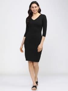 Tokyo Talkies Women Bodycon Black Dress - Buy Tokyo Talkies Women ...