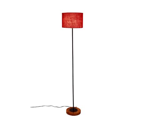 Buy Drum Shade Stick Floor Lamp with Wood Round Base (Maroon) @42% OFF ...
