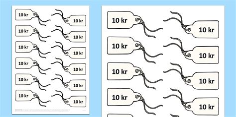 Redigerbare prislapper til butikkrollespill