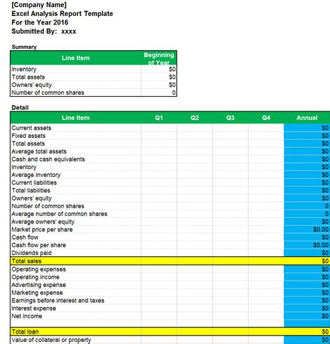 Data Analysis Report Template Excel 的图像结果