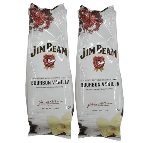 Jim Beam Bourbon Vanilla Flavored Ground Coffee, 4oz Bag 100% Arabica ...