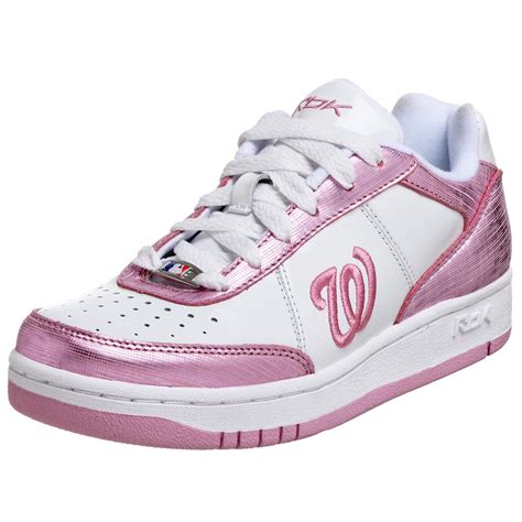 Buy Reebok Women's MLB Nationals Clubhouse Shimmer Sneaker,White/Pink ...