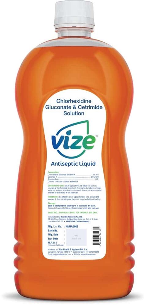 Buy VIZE ANTISEPTIC LIQUID - 1 LITRE Online & Get Upto 60% OFF at PharmEasy