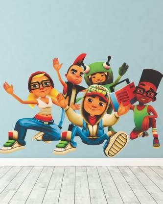 BALKRISHNA WALL STICKER 65 cm SUBWAY SURFERS ALL RANING HEROS Self ...